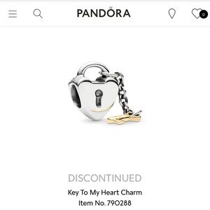 *Retired* Pandora Key to My Heart Charm